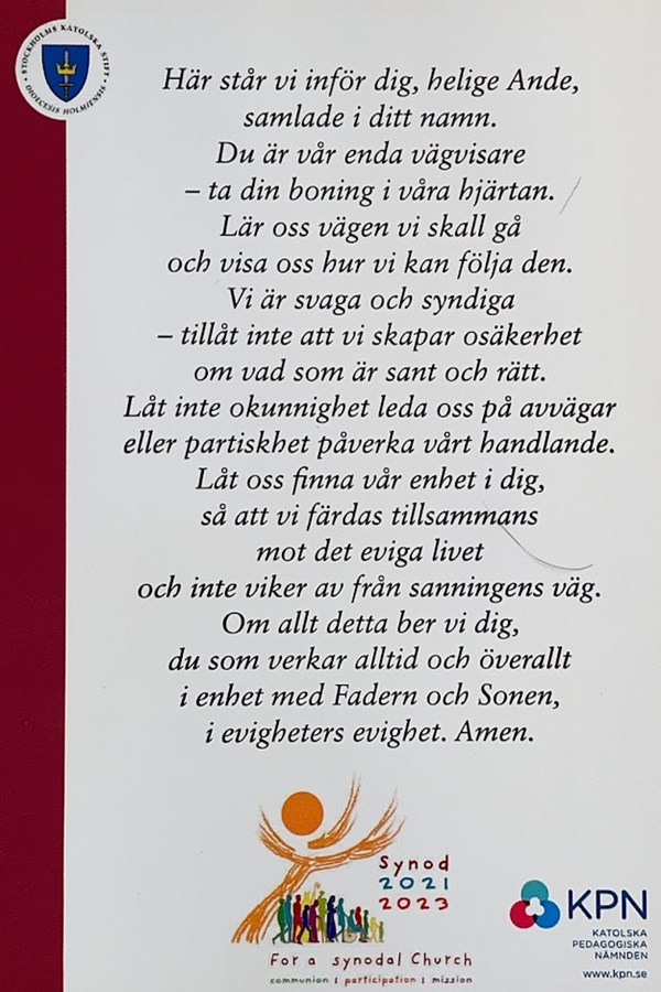 Bön till den Synodala processen - Slut i lager